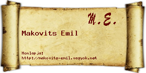 Makovits Emil névjegykártya